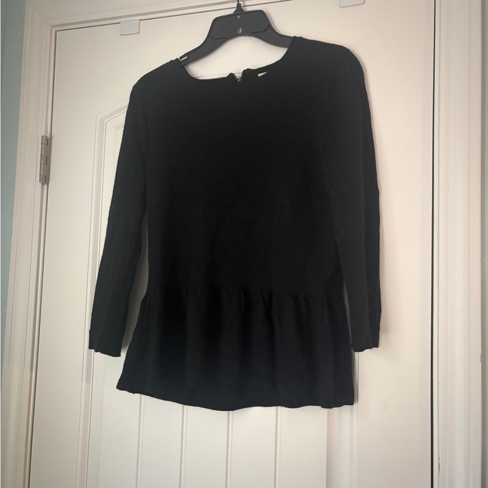 LOFT Black Peplum Sweater